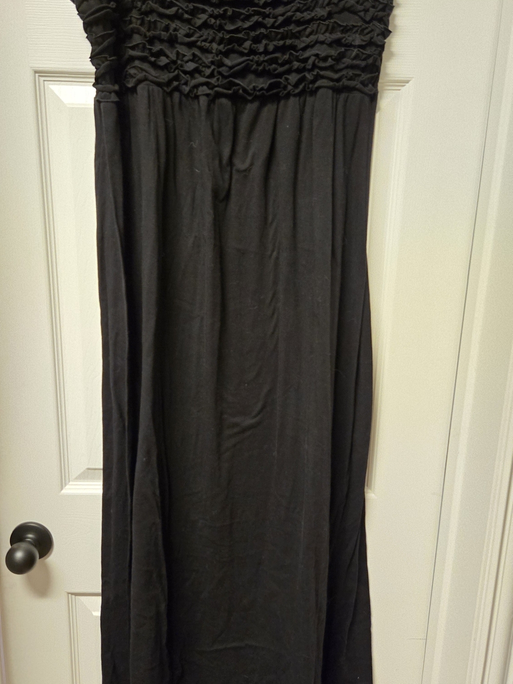 Xhilaration Black Ruffled Waist Maxi Skirt